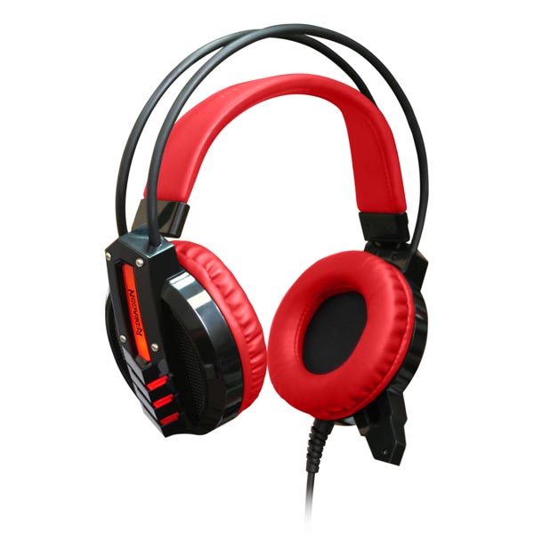 Redragon CHRONOS Gaming Headset słuchawki z mikrofonem regulacja głośności czarno czerwona 2x 3.5 mm jack + USB
