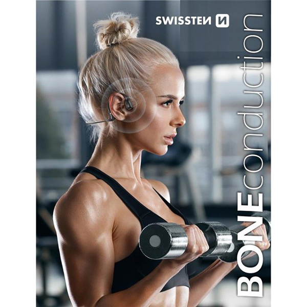 SWISSTEN Bezprzewodowe słuchawki bluetooth Bone conduction mikrofon regulacja głośności niebieska sport typ bluetooth - obrazek 5