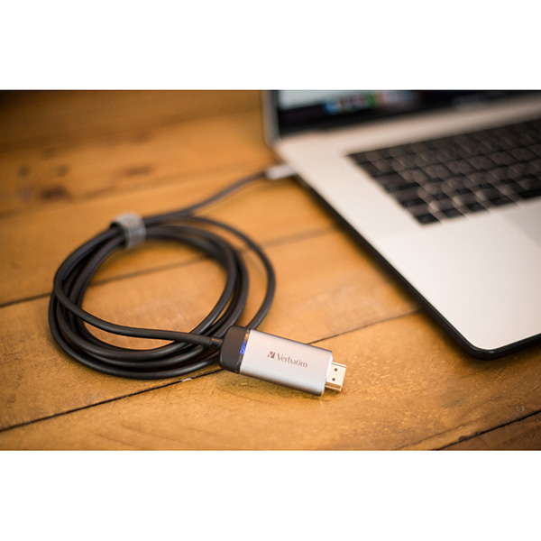USB 3.1 hub 1 port 49144 szara długość przewodu 15m Verbatim adapter USB C na HDMI - obrazek 4