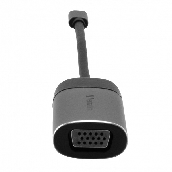USB 3.1 hub 1 port 49145 szara długość przewodu 10cm Verbatim adapter USB C na VGA - obrazek 2