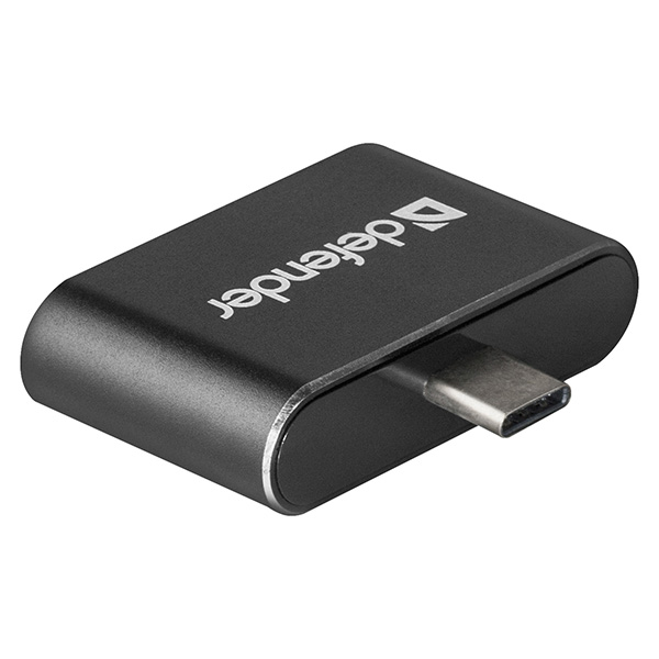 USB 2.0 hub 2 port Quadro Dual czarno szara Defender USB C M na 2x USB A F - obrazek 2