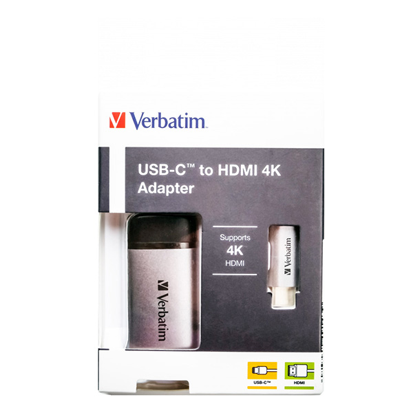 USB 3.1 hub 1 port 49143 szara długość przewodu 10cm Verbatim 1x HDMI