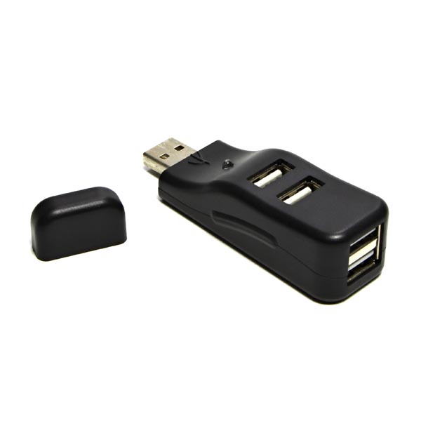 USB 2.0 HUB 4 port 335 czarna wskaźnik LED - obrazek 2