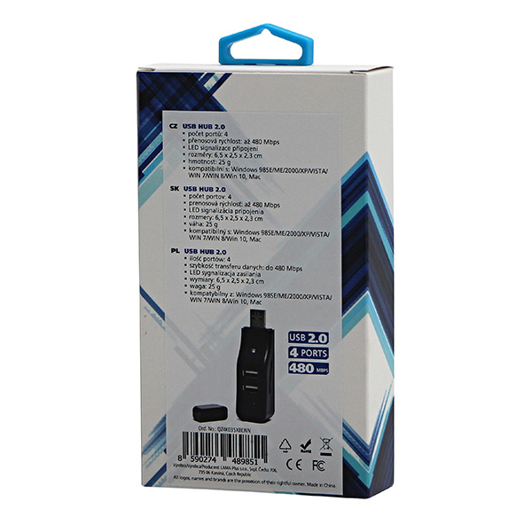 USB 2.0 HUB 4 port 335 czarna wskaźnik LED - obrazek 5