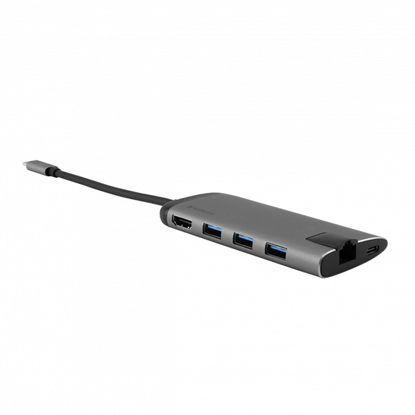 USB 3.1 hub 6 port 49142 szara długość przewodu 15cm Verbatim 1x USB C USB A HDMI - obrazek 4