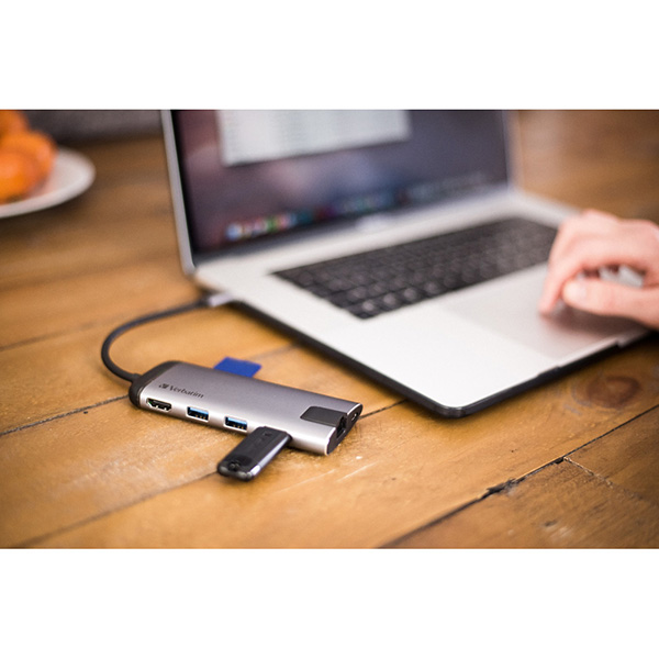 USB 3.1 hub 6 port 49142 szara długość przewodu 15cm Verbatim 1x USB C USB A HDMI - obrazek 6