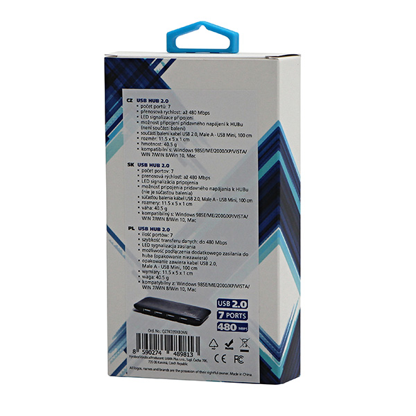 USB 2.0 hub 7 port 039 czarna - obrazek 6