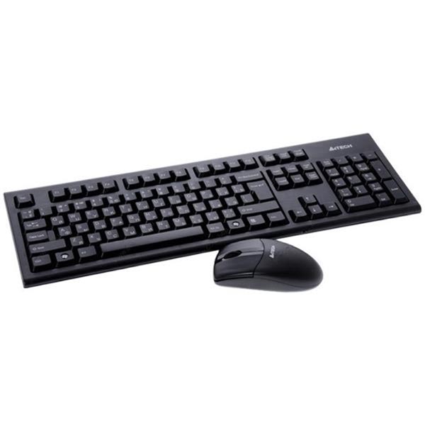 A4Tech 3100N zestaw klawiatura z myszą optyczną bezprzewodową AAA CZ klasyczna 2.4 Ghz bezprzewodowa czarna - obrazek 2