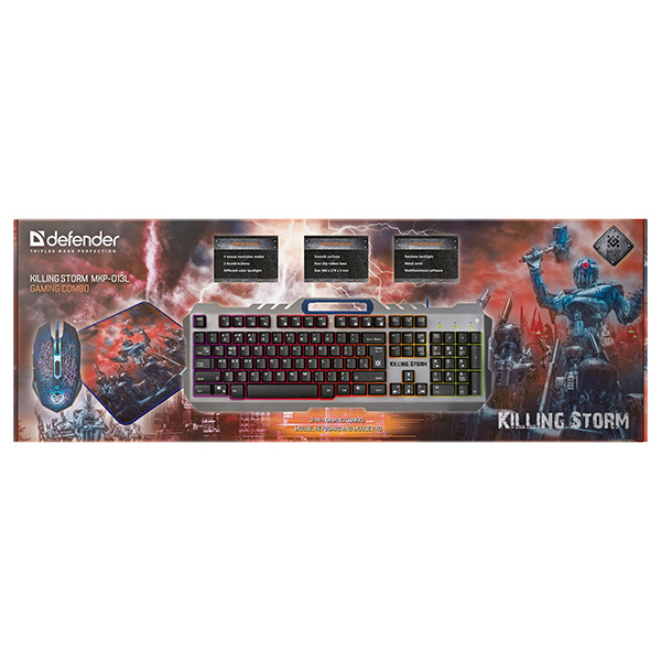 Defender Killing Storm MKP 013L zestaw klawiatura Zestaw dla graczy mysz+klawiatura+podkładka US do gry membranowa rodzaj prze - obrazek 6
