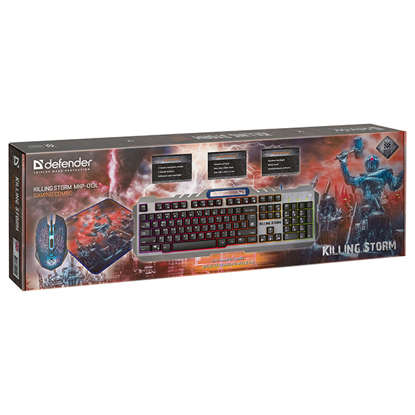 Defender Killing Storm MKP 013L zestaw klawiatura Zestaw dla graczy mysz+klawiatura+podkładka US do gry membranowa rodzaj prze - obrazek 7