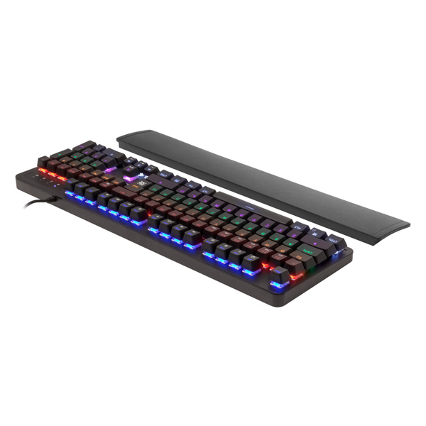 Defender Reborn GK 165DL klawiatura US do gry wzmocniona konstrukcja rodzaj przewodowa USB czarna mechaniczna podświetlona - obrazek 5