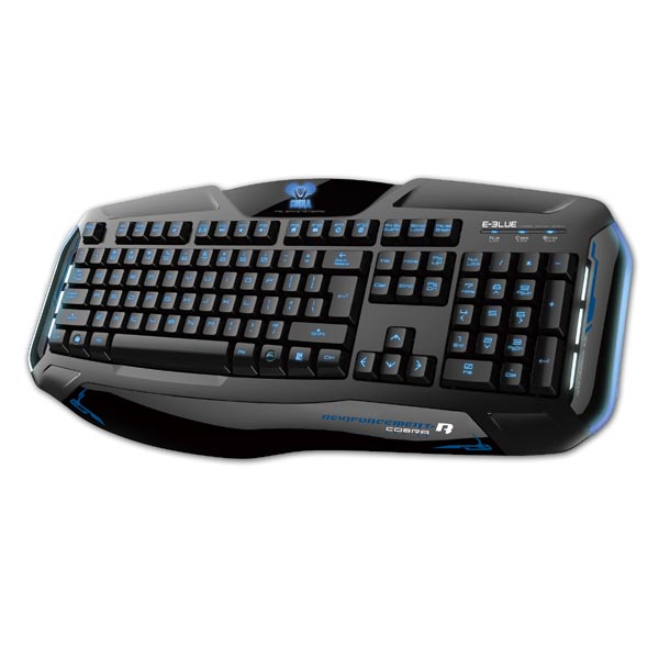 E blue Cobra II klawiatura US do gry podświetlona rodzaj przewodowa USB czarna