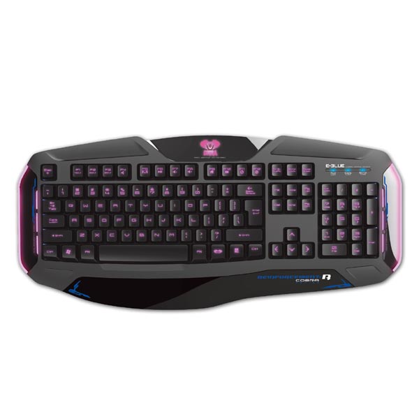 E blue Cobra II klawiatura US do gry podświetlona rodzaj przewodowa USB czarna - obrazek 3