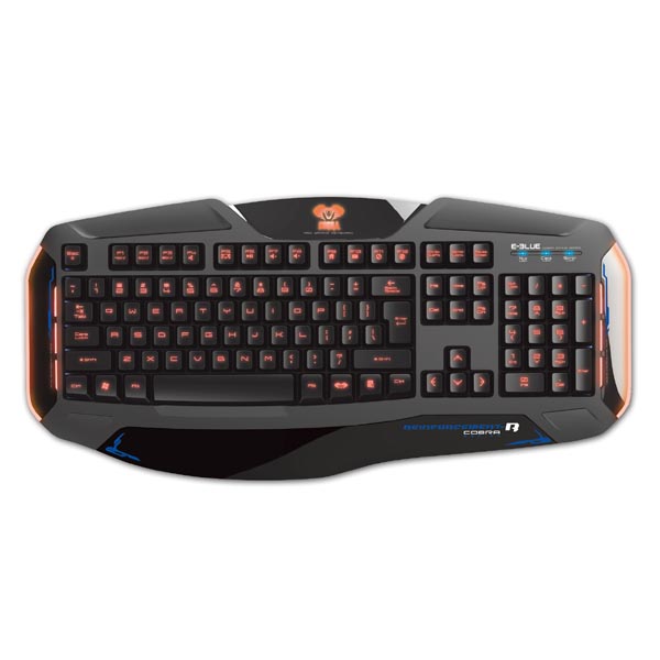 E blue Cobra II klawiatura US do gry podświetlona rodzaj przewodowa USB czarna - obrazek 4