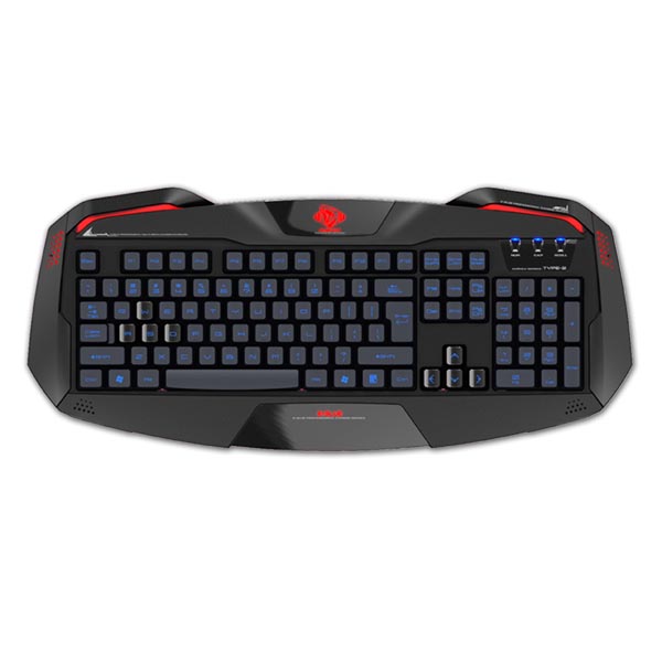 E blue Auroza klawiatura US do gry podświetlane krawędzie rodzaj przewodowa USB czarna - obrazek 4