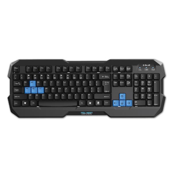 E blue Polygon klawiatura US do gry odporna na zalanie rodzaj przewodowa USB czarna - obrazek 2