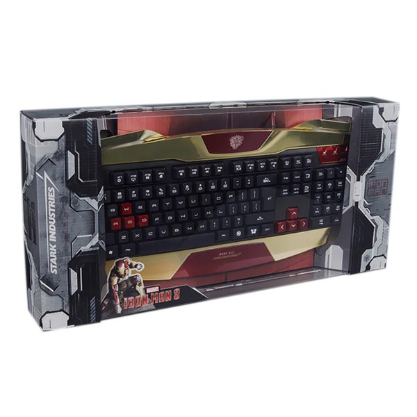 E blue IRON MAN EKM707 klawiatura US do gry podświetlane krawędzie rodzaj przewodowa USB złota - obrazek 8