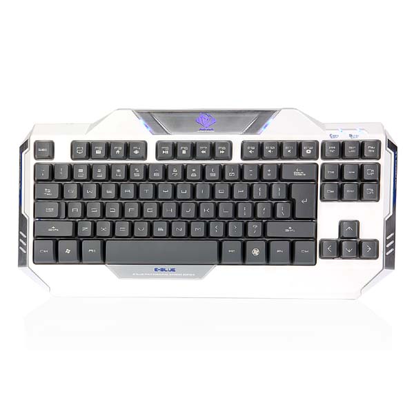 E blue Auroza zestaw klawiatura z optyczną mysz do gier US do gry przewodowa USB biała - obrazek 4