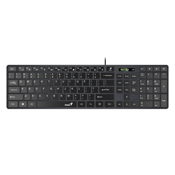 Genius SlimStar C126 zestaw klawiatura z optyczną myszką CZ SK klasyczna cienka rodzaj przewodowa USB czarna nie - obrazek 2