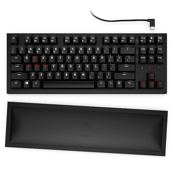 HP Omen Spacer TKL klawiatura integrovana US do gry mechaniczna podświetlana rodzaj 2.4 GHz bezprzewodowa czarna - obrazek 6