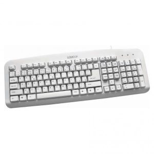 Logo Standard klawiatura US klasyczna przewodowa USB biała