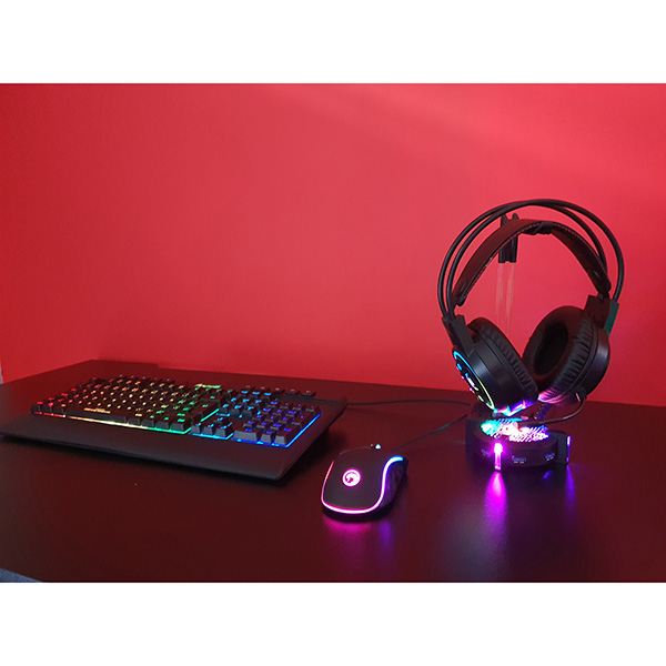 Marvo CM305 RGB zestaw klawiatura + mysz i słuchawki dla graczy US do gry membranowa rodzaj przewodowa USB czarna RGB podś - obrazek 7