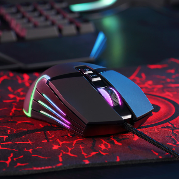 Marvo CM306 zestaw klawiatura + mysz i podkładka dla graczy US do gry membranowa rodzaj przewodowa USB czarna podświetlona - obrazek 13