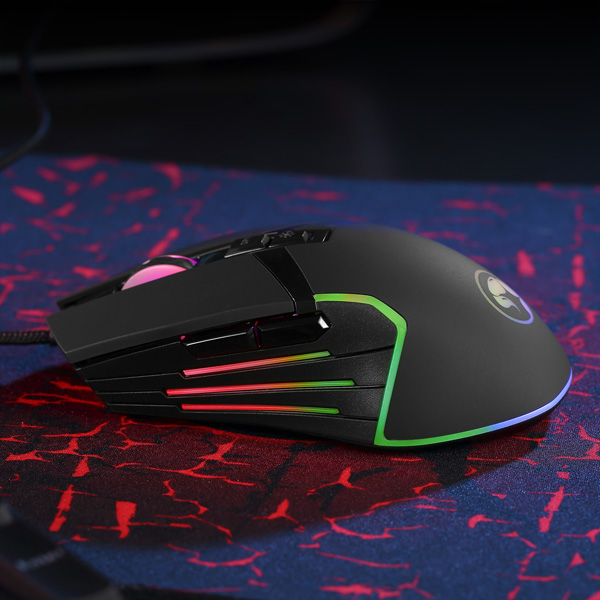 Marvo CM306 zestaw klawiatura + mysz i podkładka dla graczy US do gry membranowa rodzaj przewodowa USB czarna podświetlona - obrazek 14