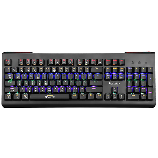 Marvo KG959G klawiatura US do gry niebieskie przełączniki nadruk PUBG rodzaj przewodowa USB czarna mechaniczna podświetl