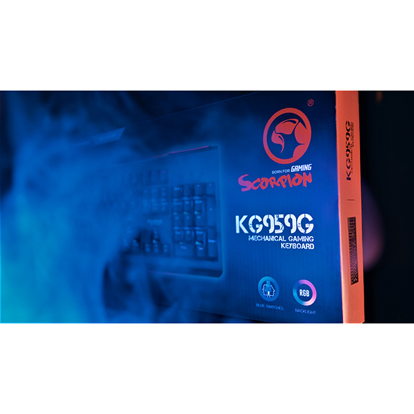 Marvo KG959G klawiatura US do gry niebieskie przełączniki nadruk PUBG rodzaj przewodowa USB czarna mechaniczna podświetl - obrazek 14