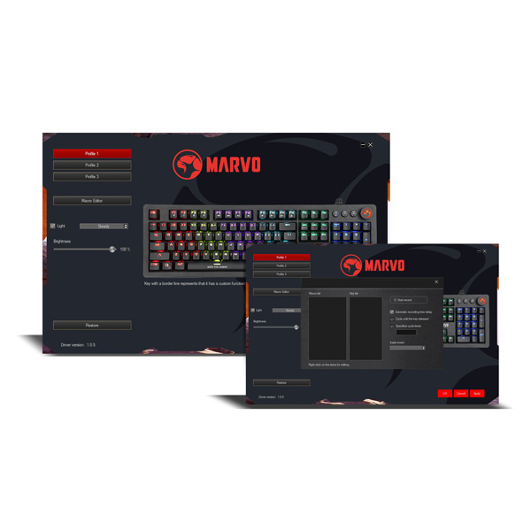 Marvo KG917 klawiatura US do gry podświetlona rodzaj przewodowa USB czarna mechaniczna klawisze PUBG - obrazek 6