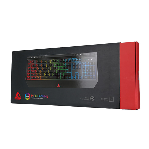 Marvo KG869 Klawiatura US do gry podświetlona rodzaj przewodowa USB czarna podświetlona - obrazek 5