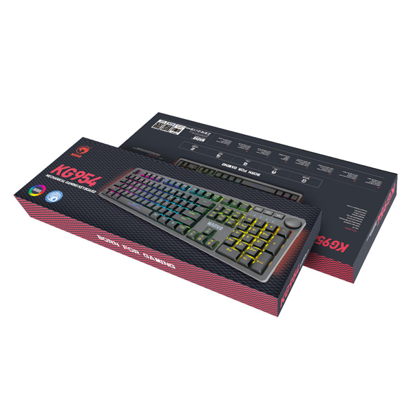 Marvo KG954 EN klawiatura US do gry mechaniczna rodzaj przewodowa USB czarna tak podświetlona - obrazek 11