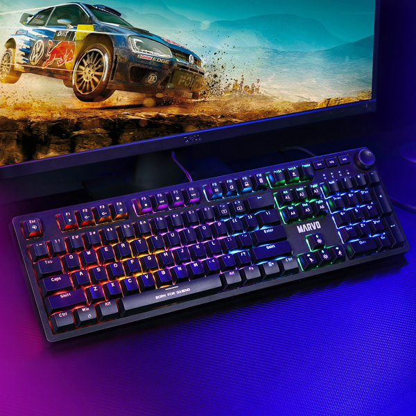 Marvo KG954 EN klawiatura US do gry mechaniczna rodzaj przewodowa USB czarna tak podświetlona - obrazek 12