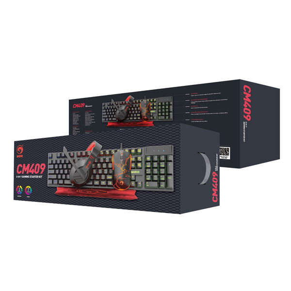 Marvo CM409 CZ SK zestaw klawiatura mysz dla gracza podkładka klawiatura CZ SK do gry membranowa rodzaj przewodowa USB cz - obrazek 7