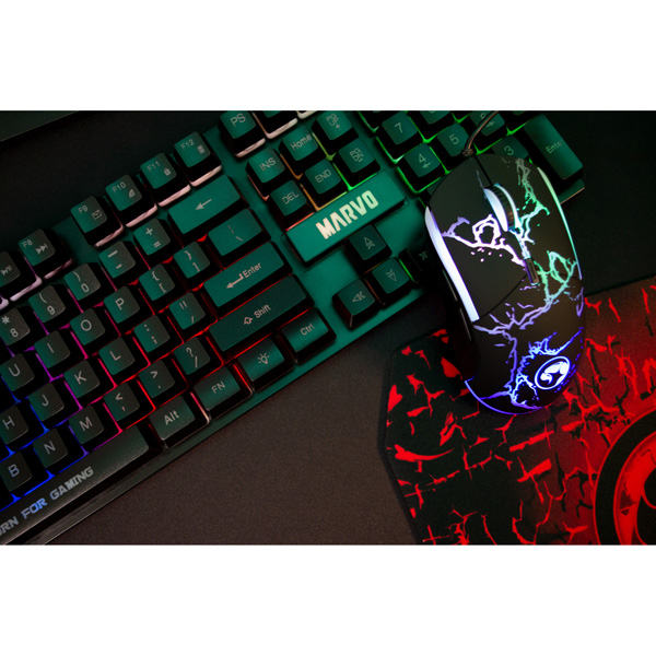 Marvo CM409 CZ SK zestaw klawiatura mysz dla gracza podkładka klawiatura CZ SK do gry membranowa rodzaj przewodowa USB cz - obrazek 8