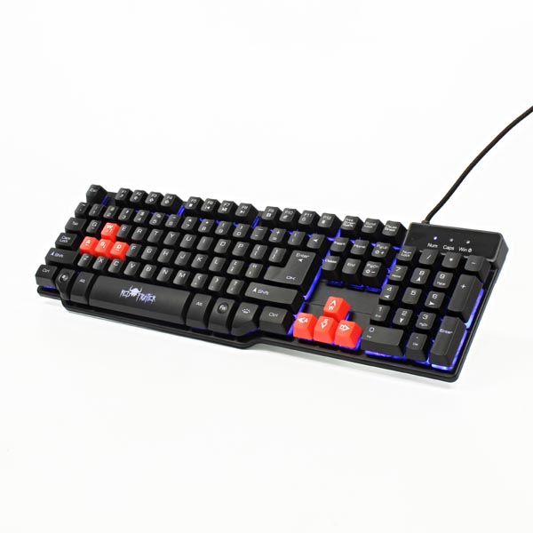 Red Fighter K1 klawiatura US do gry podświetlona rodzaj przewodowa USB czarna 3 kolory podświetlania - obrazek 3