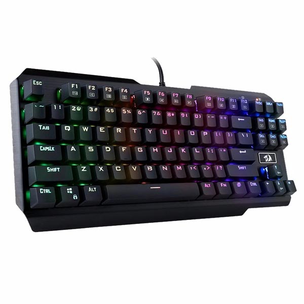 Redragon Usas Klawiatura US do gry podświetlona rodzaj przewodowa USB czarna mechaniczna pozłacane złącza