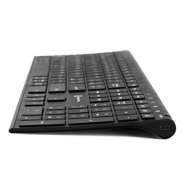 Powerton UltraSlim klawiatura integrovana CZ SK Multi Device rodzaj 2.4 GHz Dongle + Dual Bluetooth bezprzewodowa czarna - obrazek 6