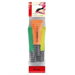 72/3-2 Zakreślacz BOSS STABILO NEON 3 szt. zestaw żółty, zielony, pomarańczowy