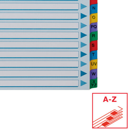 100166_04-2.jpg Przekładki kartonowe Mylar A4 Esselte, biały A-Z