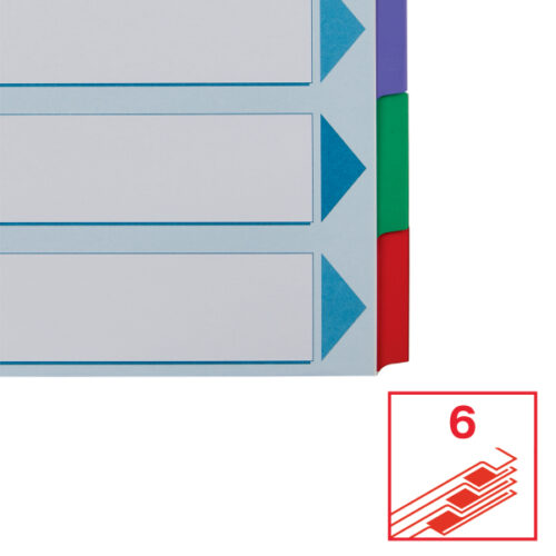 100168_04-2.jpg Przekładki, kolorowy karton, karta opisowa Mylar A4, Esselte, 6 kart