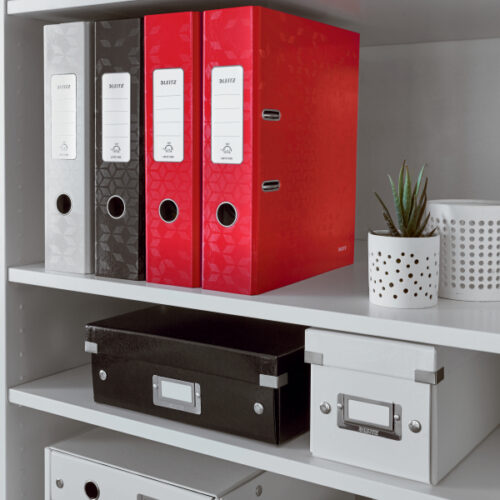 10050026_06-1.jpg Segregator z mech. WOW Leitz 180°, A4/80mm, czerwony