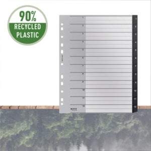 Przekładki Recycle A4 PP 1 - 12, czarne