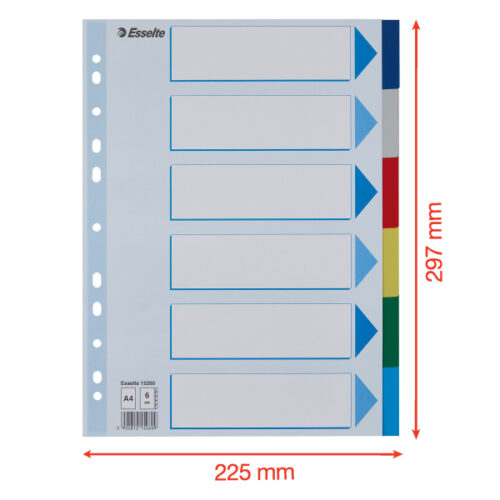 15260_05-2.jpg Przekładki plastikowe z PP A4 Esselte, 6 kart
