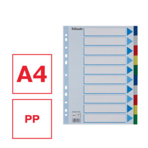 Przekładki plastikowe z PP A4 Esselte, 10 kart