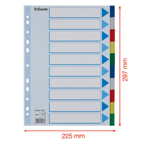 15261_05-2.jpg Przekładki plastikowe z PP A4 Esselte, 10 kart
