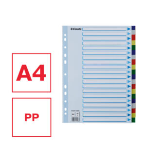 Przekładki plastikowe z PP A4 Esselte, 20 kart