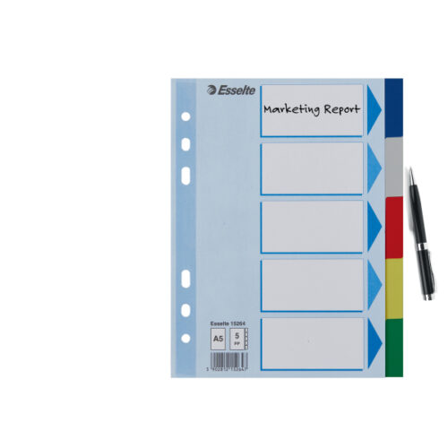 15264_03-2.jpg Przekładki plastikowe z PP A5 Esselte, 5 kart