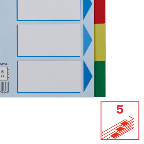 15264_04-2.jpg Przekładki plastikowe z PP A5 Esselte, 5 kart